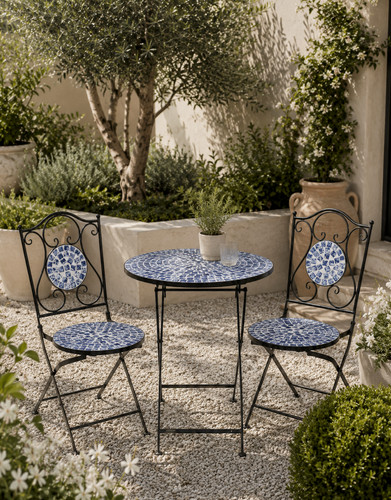 Blue mosaic garden bistro - mosaic,