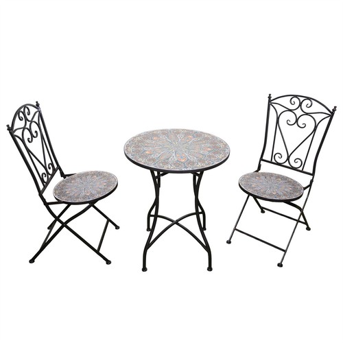 Bistro set mosaic - tile, folding