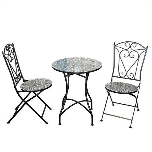 Bistro set mosaic tile folding - set,